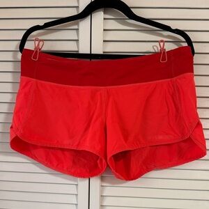 Lululemon Speed Up Low-Rise Lined Short 2.5" - Red, Size 10